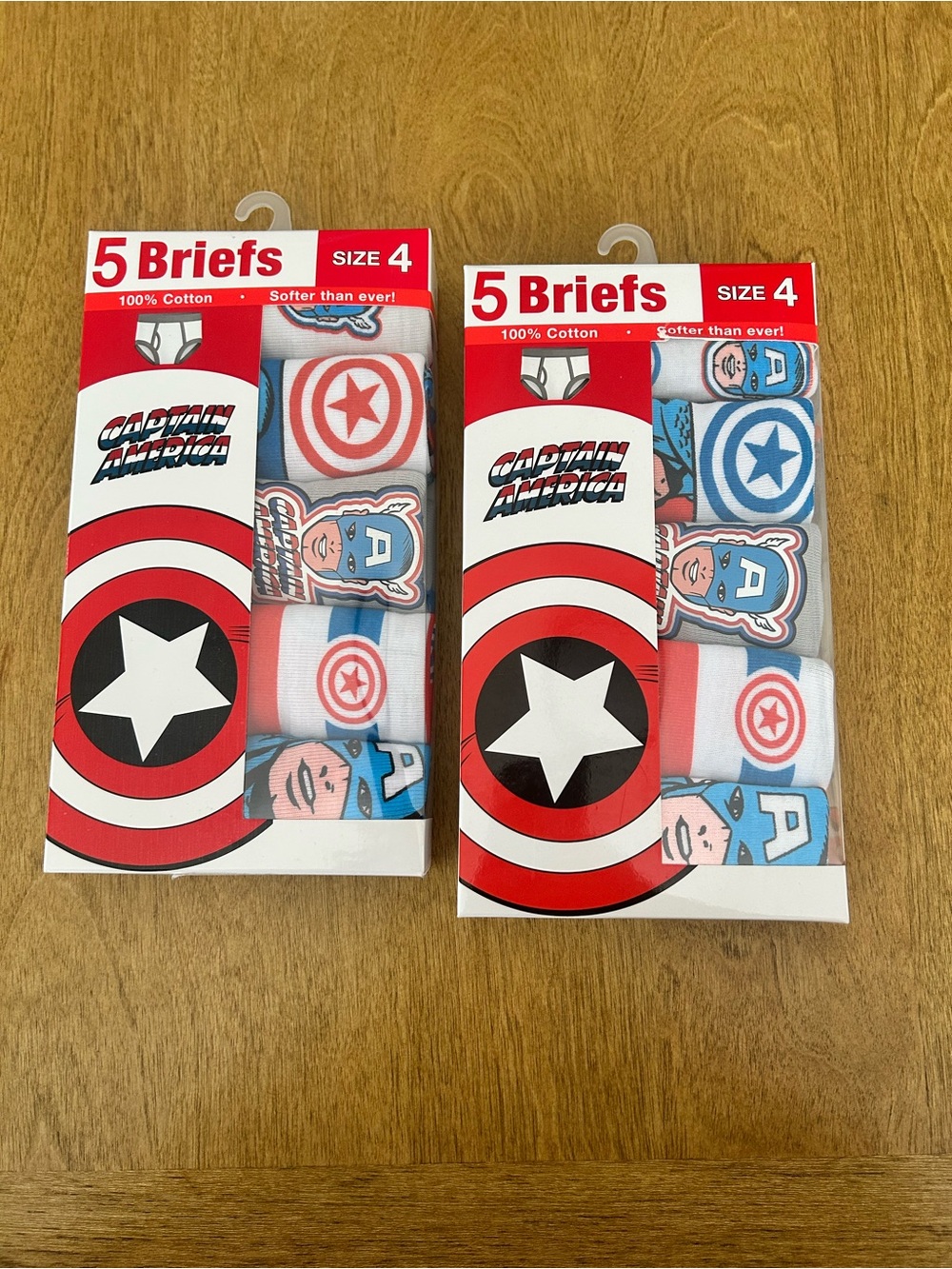Marvel Captain America Boys Briefs 
Red, Blue, White
(2-5 pk Bundle 10 pr total)